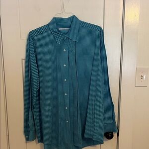 Southern Tide Teal Checkered Button Down Shirt